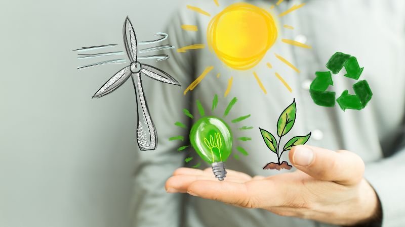 Symbolbild Sonne, Wind, Natur, Kreislaufwirtschaft